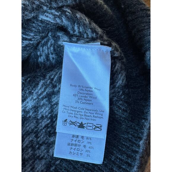 Womens Eddie Bauer Gray Lambs Wool Cashmere Button Down Cardigan Beads Large - Picture 8 of 8